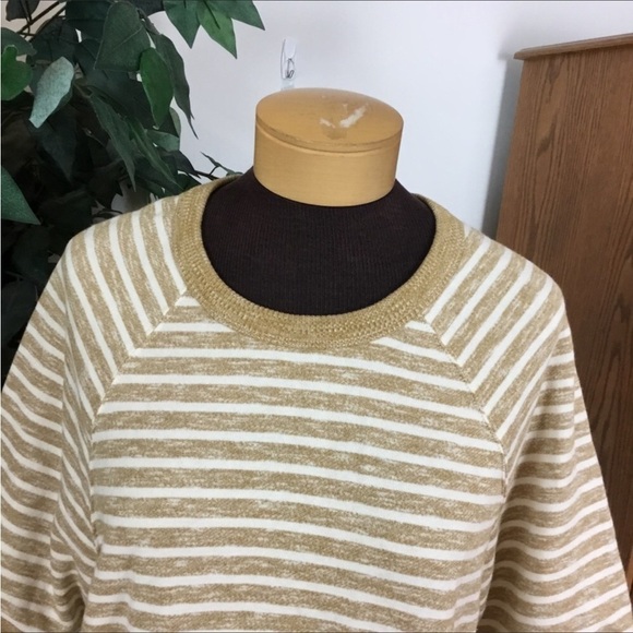 Universal thread pullover Woman’s XL tan white stripe short sleeve casu… - Picture 11 of 12